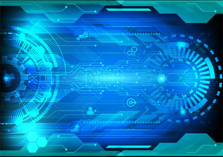 Vector ilustración abstracta de vector digital de tecnología azul