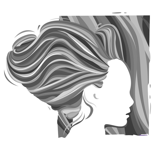 Ilustración abstracta del vector de la mujer en escala de gris