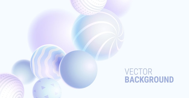 Vector ilustración abstracta vectorial con bola decorativa de color azul y rosa 3d en fondo blanco hermosa burbuja con textura con patrón diseño de estilo abstracto 3d con forma de esfera para banner web