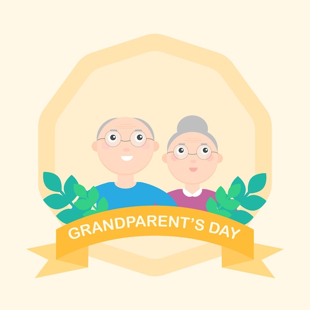 Ilustración de abuelo y abuela