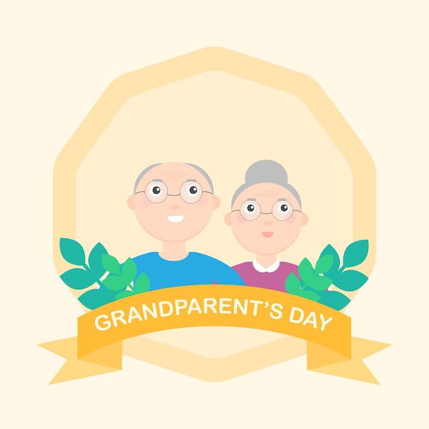 Vector ilustración de abuelo y abuela