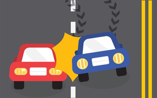 Ilustración de accidente de coche