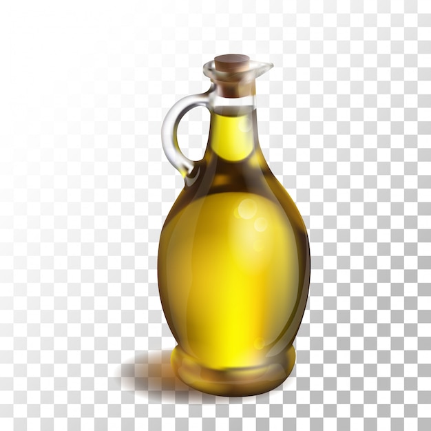 Ilustración de aceite de oliva en transparente.