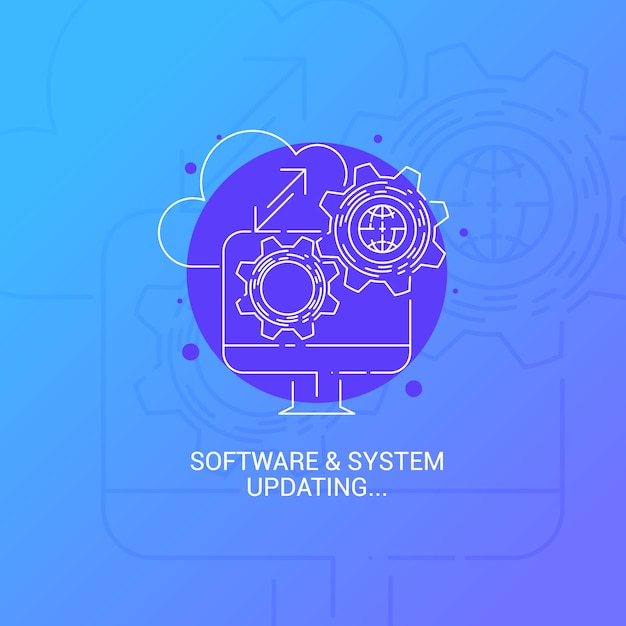 Ilustración de actualización del sistema de software