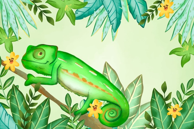 Ilustración acuarela de animales salvajes