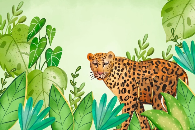 Ilustración acuarela de animales salvajes
