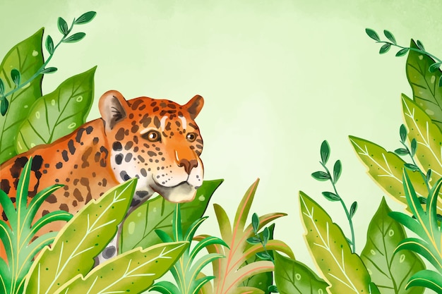 Ilustración acuarela de animales salvajes