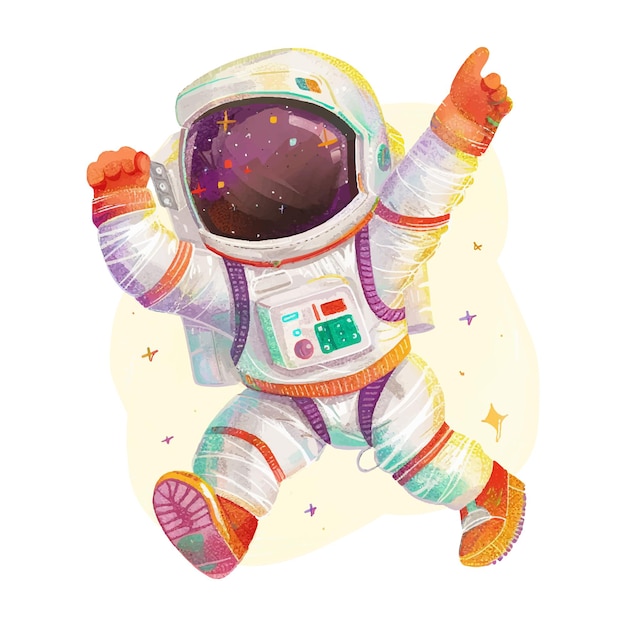Ilustración de una acuarela de un astronauta 16