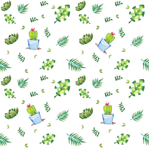 Ilustración acuarela de un cactus verde con un corazón rojo en la parte superior.