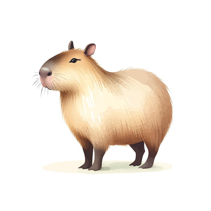 Vector ilustración en acuarela de capibara