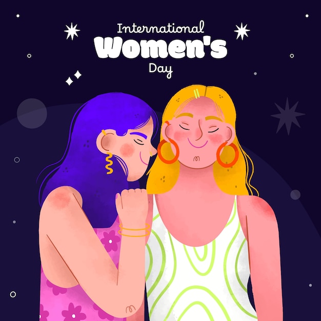 Vector ilustración en acuarela para la celebración del día internacional de la mujer.