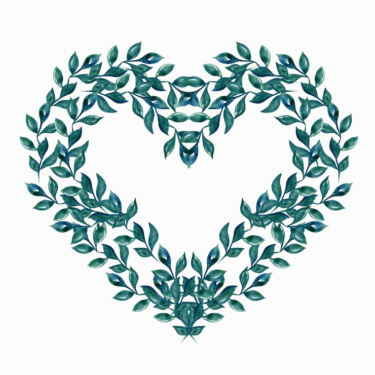 Vector ilustración acuarela de corazón floral