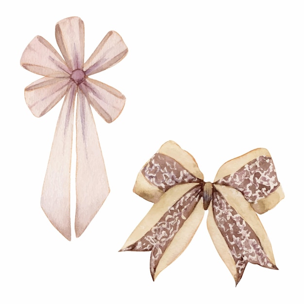 Ilustración de acuarela dibujada a mano boho crema pastel melocotón tela de pelusa corbata de lazo objeto único aislado en fondo blanco diseño romántico tarjetas de papelería de boda scrapbooking