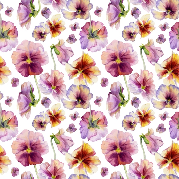 Ilustración de acuarela dibujada a mano flores botánicas de boho en mal estado hojas coloridas violeta