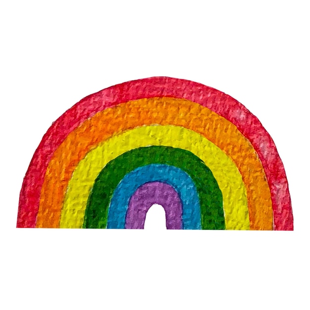 Ilustración acuarela de dibujo de niños del arco iris