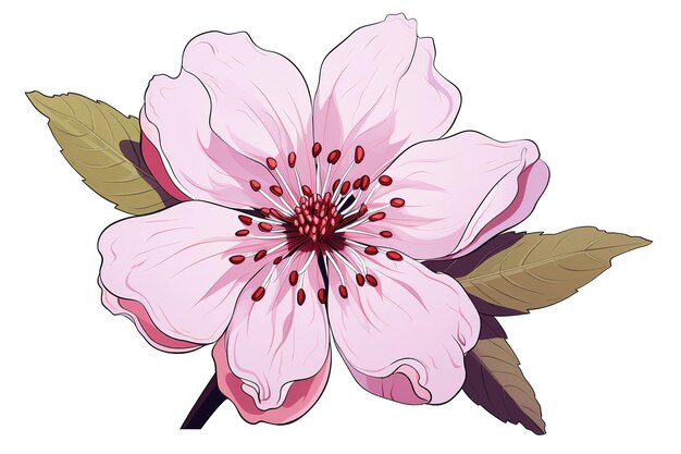 Vector ilustración en acuarela de las flores de cerezosakura de japón están floreciendo refrescanterozado de sakura f