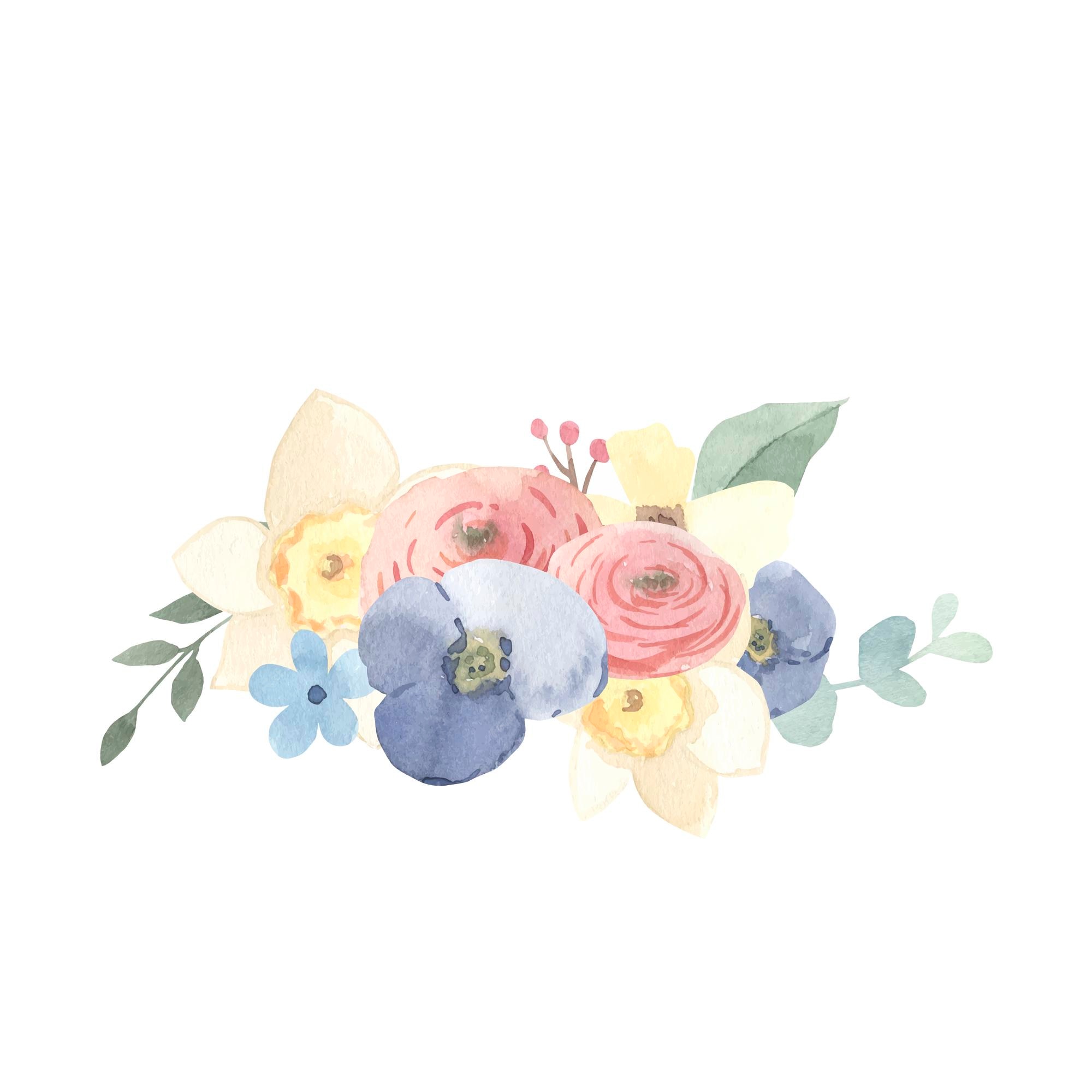 Ilustración acuarela de flores para niños | Vector Premium