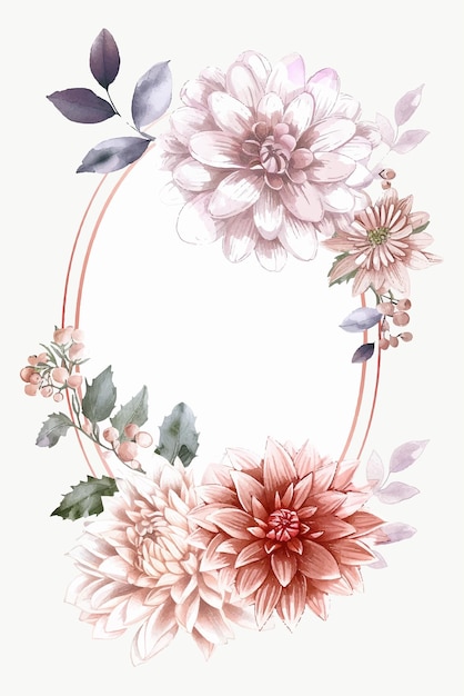 Vector una ilustración en acuarela de flores y pájaros