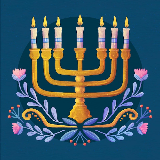 Ilustración de acuarela de hanukkah