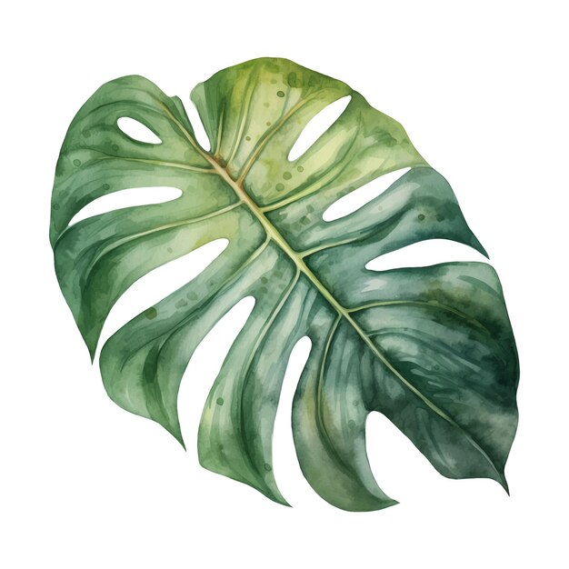 Vector ilustración en acuarela de una hoja tropical ilustración ai