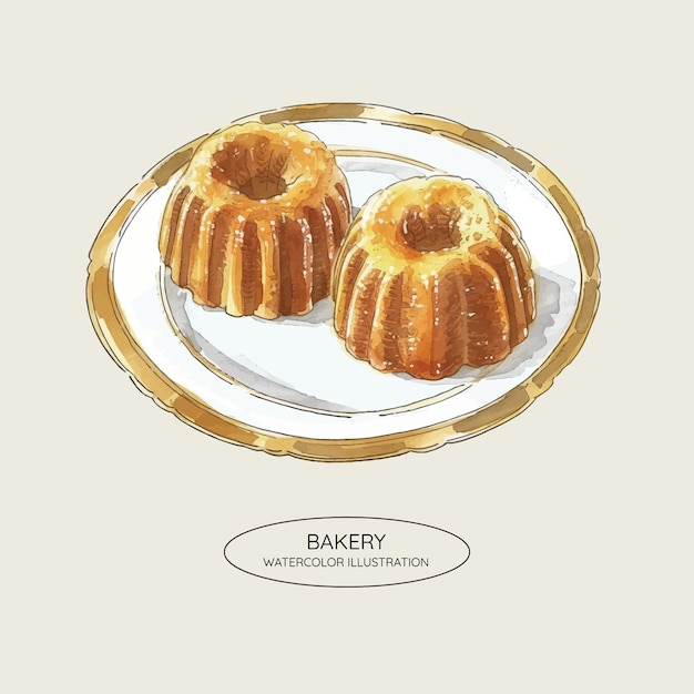 Ilustración en acuarela de la panadería
