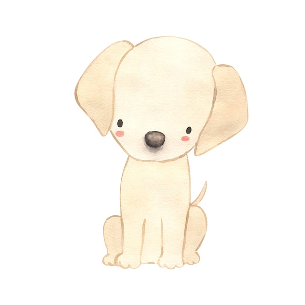 Ilustración de acuarela de perro Labrador para niños