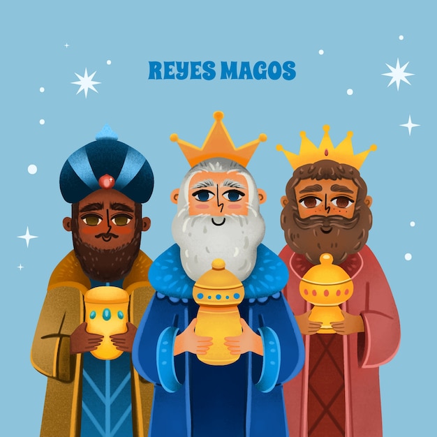 Vector ilustración en acuarela para reyes magos