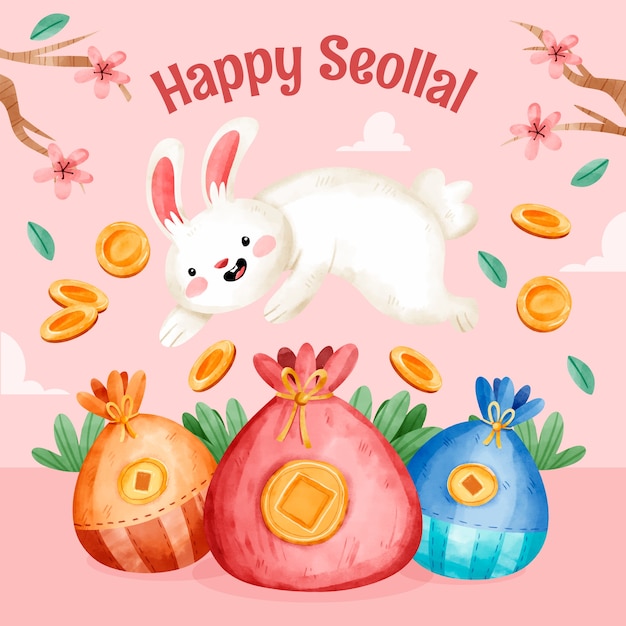 Ilustración acuarela seollal