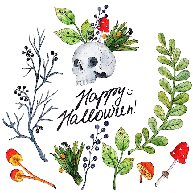 Ilustración acuarela de vector para Feliz Halloween