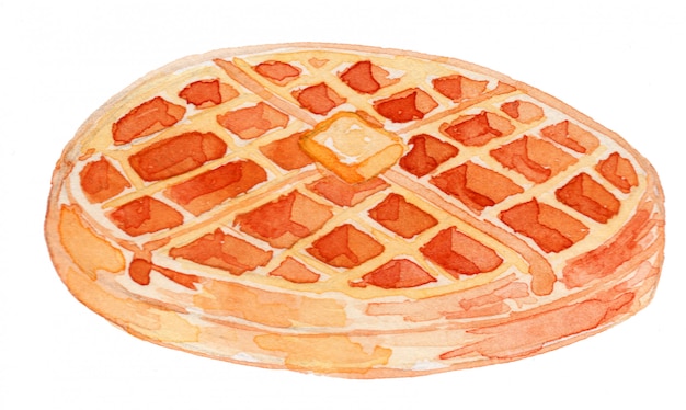 Ilustración de acuarela de waffle