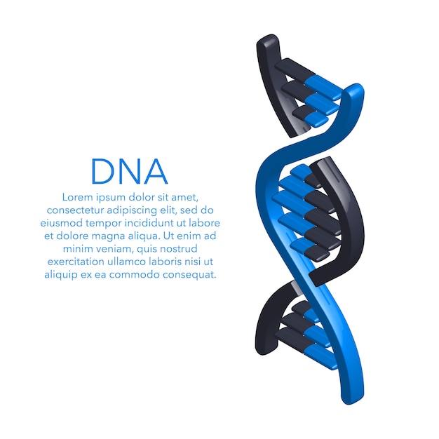 Ilustración de ADN con plantilla de texto