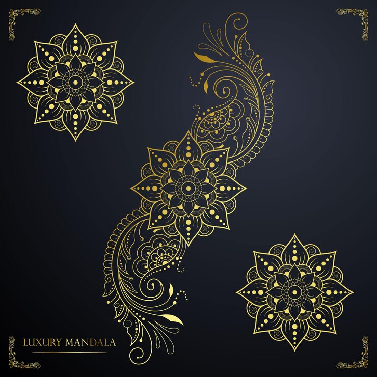 Ilustración del adorno mehndi