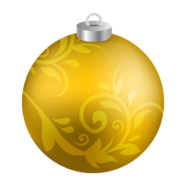Ilustración de adornos de bola de Navidad aislados en el blanco