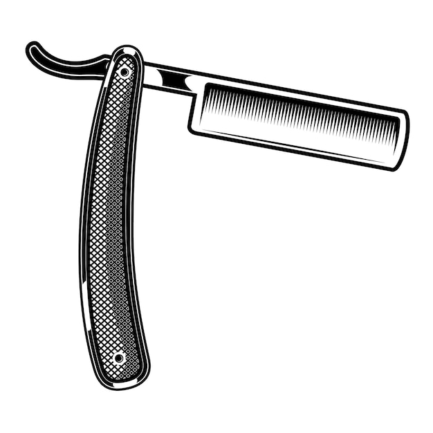 Ilustración de una afeitadora de barbero de estilo retro Elemento de diseño para el logotipo Emblema Signo cartel cartel pancarta Ilustración vectorial