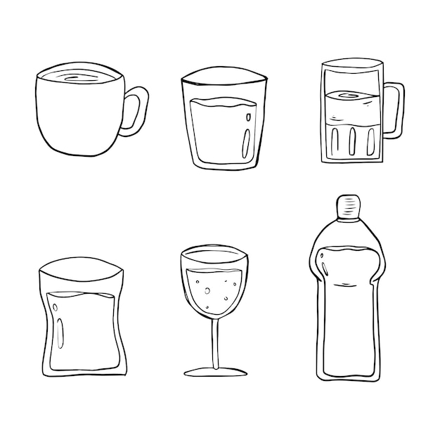 Ilustración de agua potable dibujada con la mano de Doodle Ilustración 2