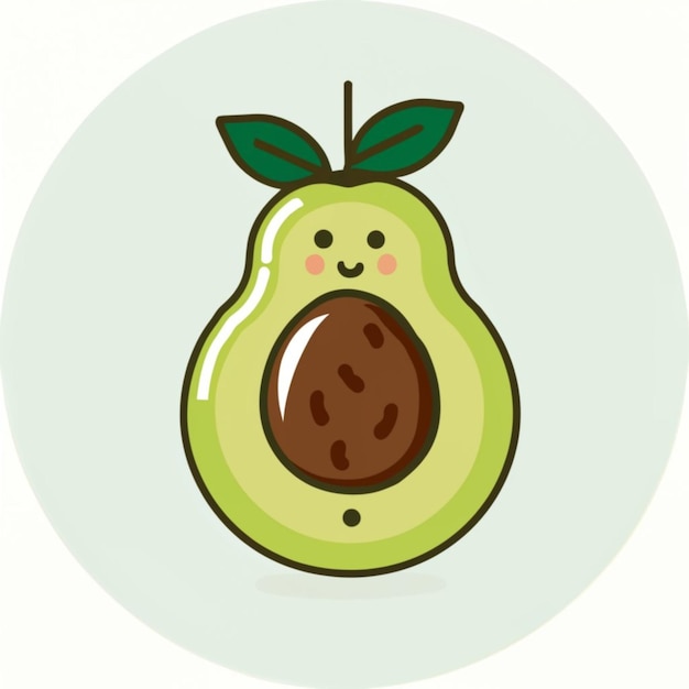 Vector ilustración de aguacate con fondo verde