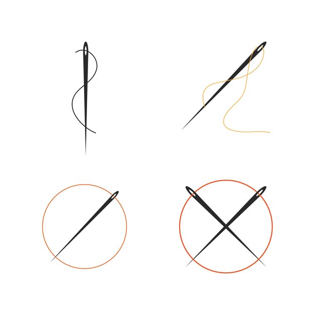Vector ilustración de aguja de hilo