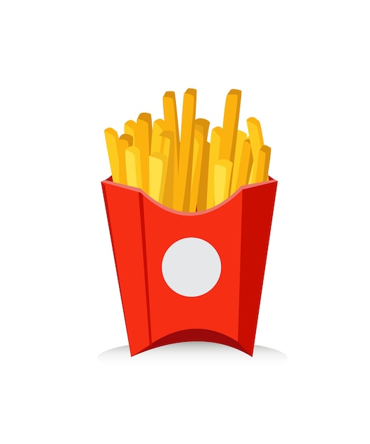 Ilustración aislada de la caja de paquetes de patatas francesas Ilustración de stock