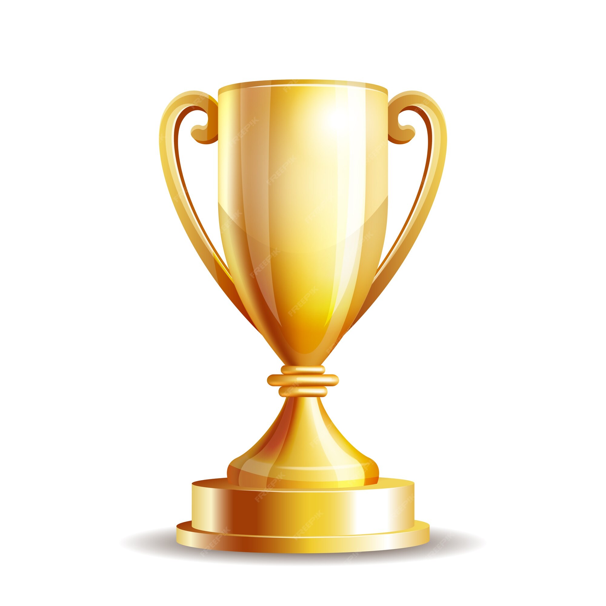 Ilustración aislada de la copa de trofeo de oro | Vector Premium