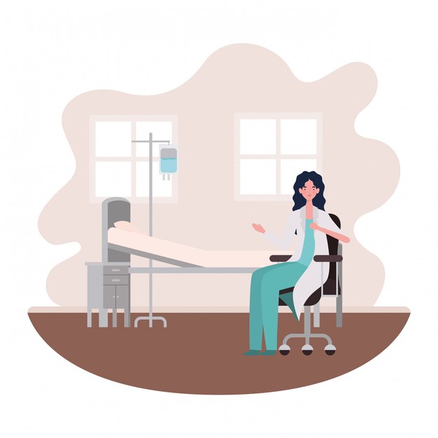Ilustración aislada del doctor de la mujer