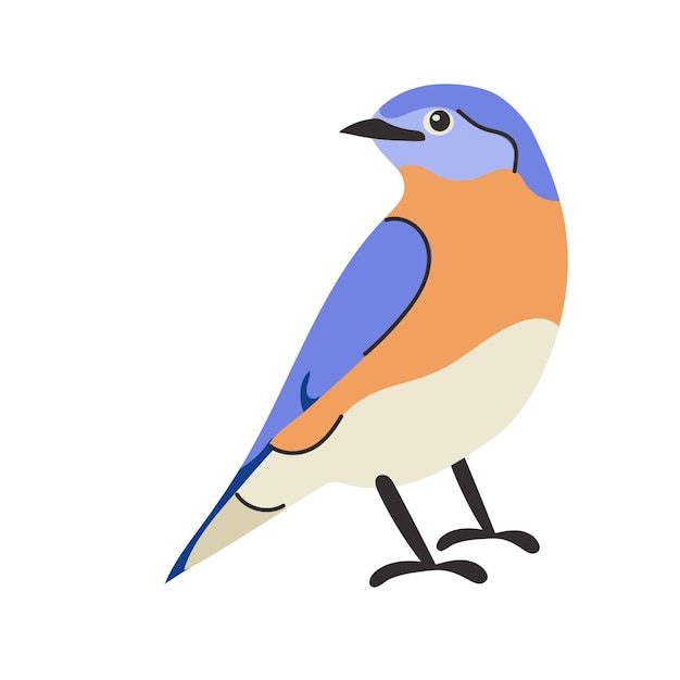 Ilustración aislada del logotipo del avatar del clipart del pájaro azul oriental