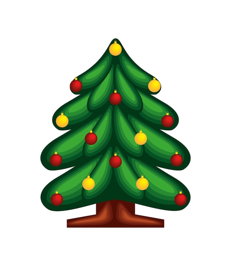 Vector ilustración aislada del ornamento del árbol de navidad