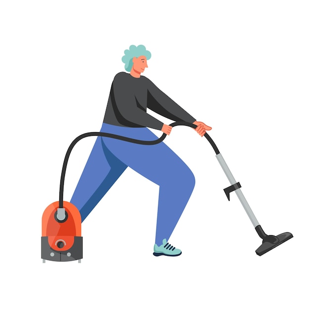 Ilustración aislada plana del vector de servicio de limpieza de la empresa