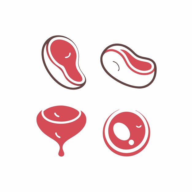 Ilustración aislada de la plantilla de diseño del icono de carne