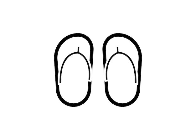 Ilustración aislada de la plantilla de diseño de línea de icono de flip flop