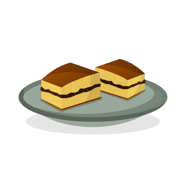 Ilustración aislada de la torta Martabak Manis, una comida asiática tradicional, especialmente en Indonesia