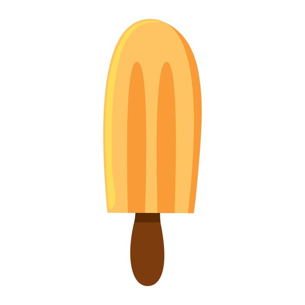 Ilustración aislada de vector de helado plano naranja