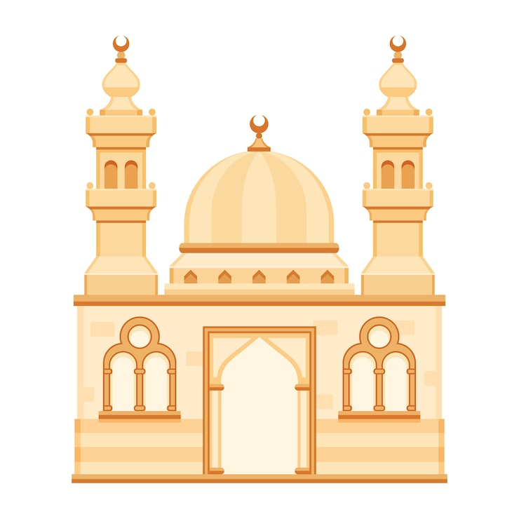 Vector ilustración aislada del vector de la historieta de la mezquita