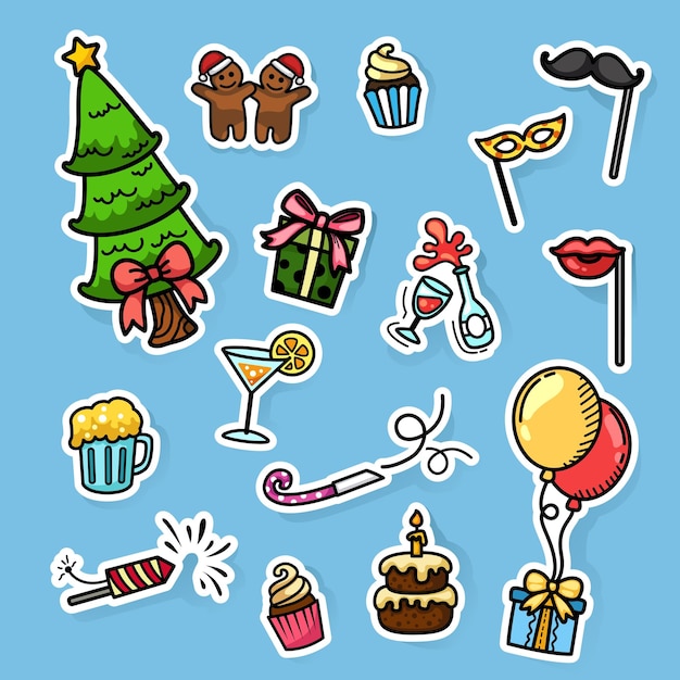 Ilustración aislada del vector set de navidad