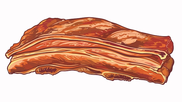 Ilustración aislada del vector del vientre de cerdo suculento